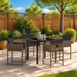 Your Perfect Outdoor Dining Set: 5 Pieces in Grey