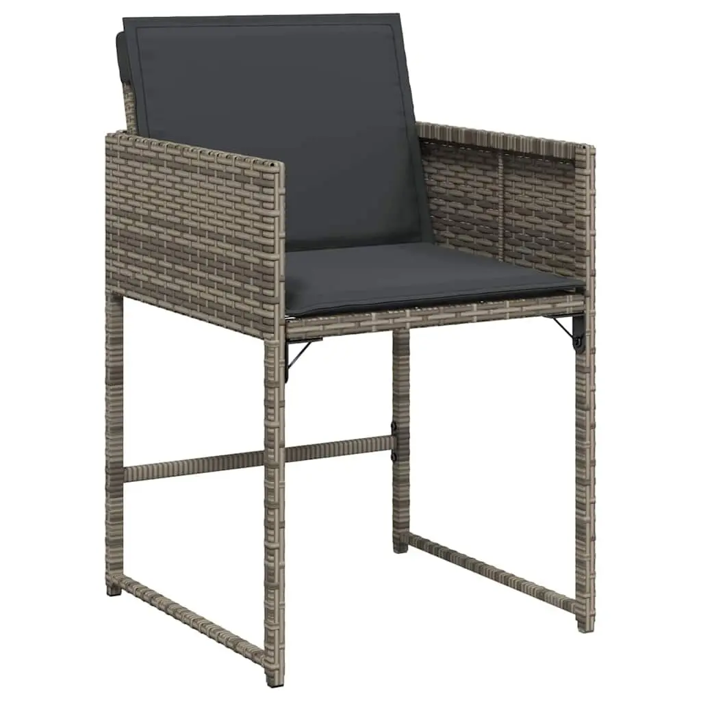 Garden Dining Set Modern 5 Piece Outdoor Furniture Grey Poly Rattan Table Chairs