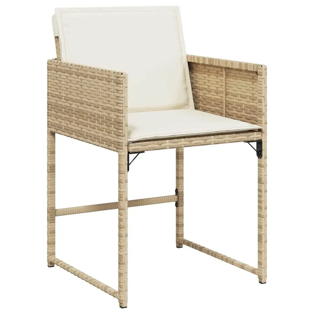 Garden Dining Set Modern 5 Piece Outdoor Furniture Patio Table Chairs Beige Poly Rattan