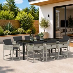 Your New 9-Piece Light Grey Outdoor Dining Set Awaits