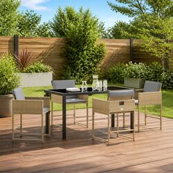 Friendly 5-Piece Outdoor Dining Set in Beige