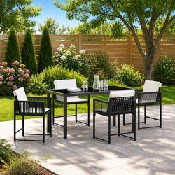 5-Piece Black Patio Dining Set for Your Outdoor Space