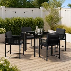 Your Perfect Outdoor Dining Set: 5 Pieces in Black