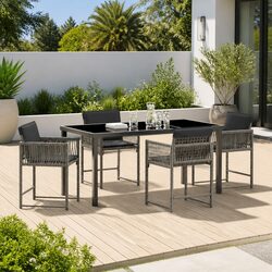 Friendly 5 Piece Outdoor Dining Set in Grey