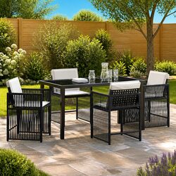 You’ll Love This 5 Piece Black Outdoor Dining Set