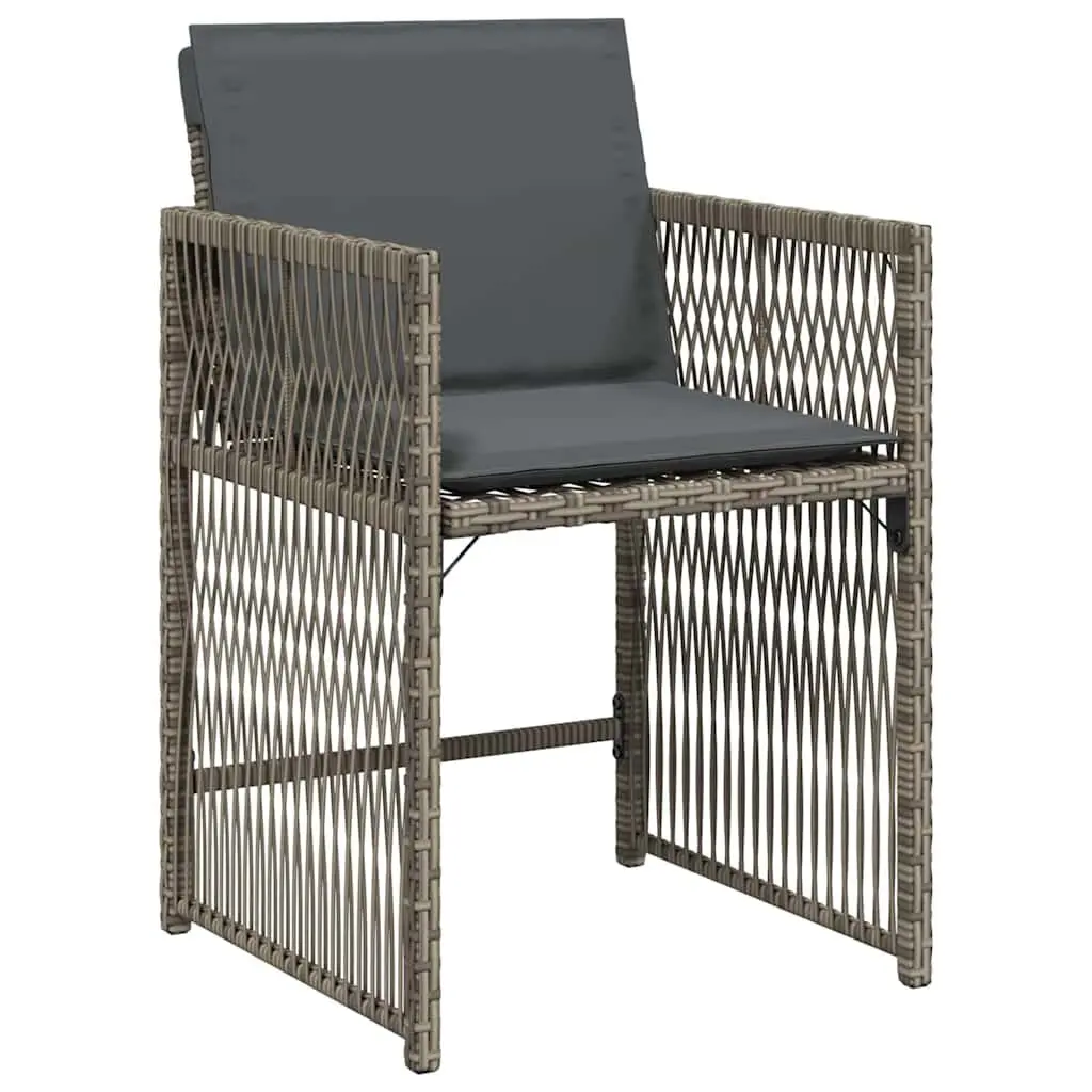 Garden Dining Set Grey Poly Rattan 5 Piece Outdoor Furniture Patio Table Chairs