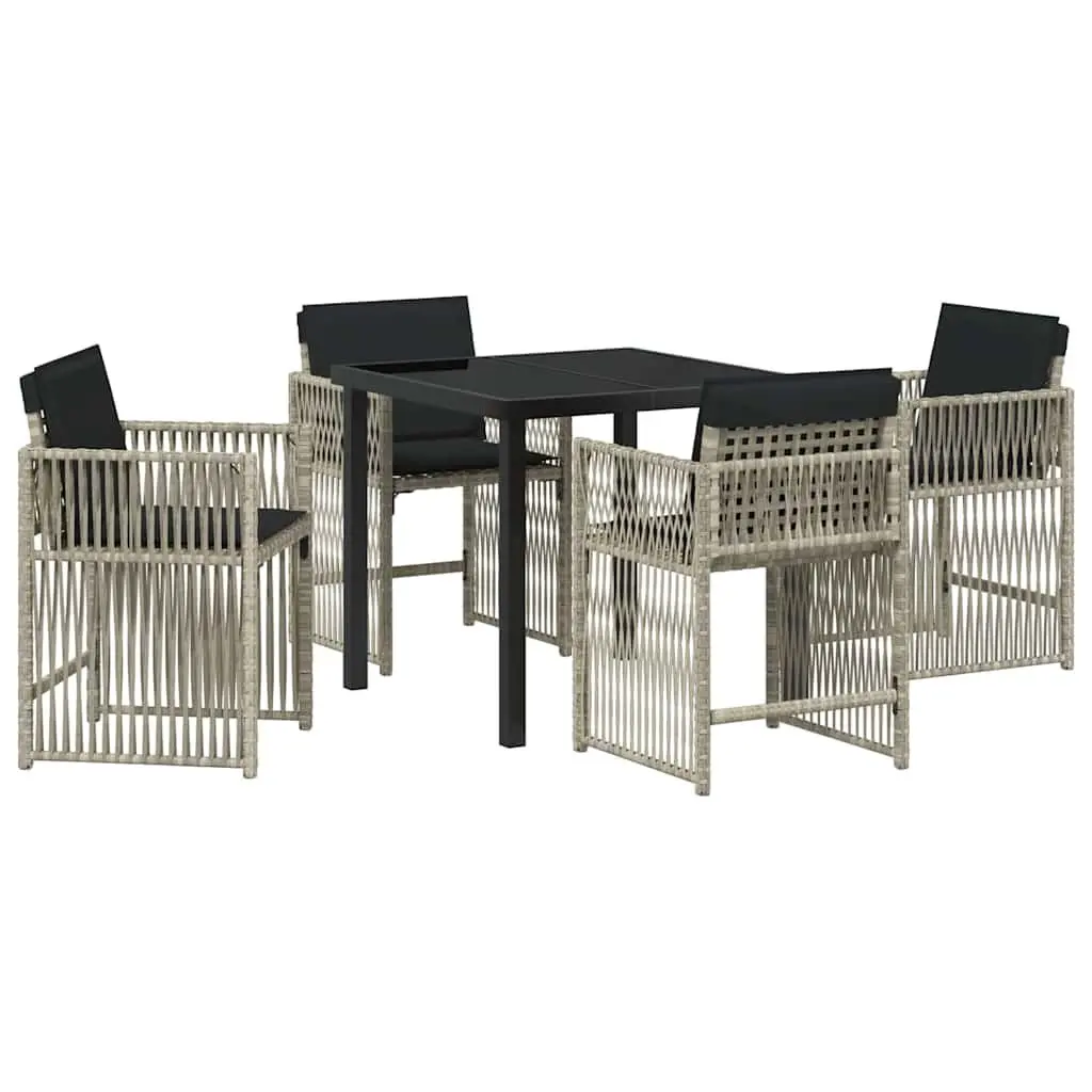 Garden Dining Set Light Grey 5 Piece Outdoor Furniture Patio Table Chairs