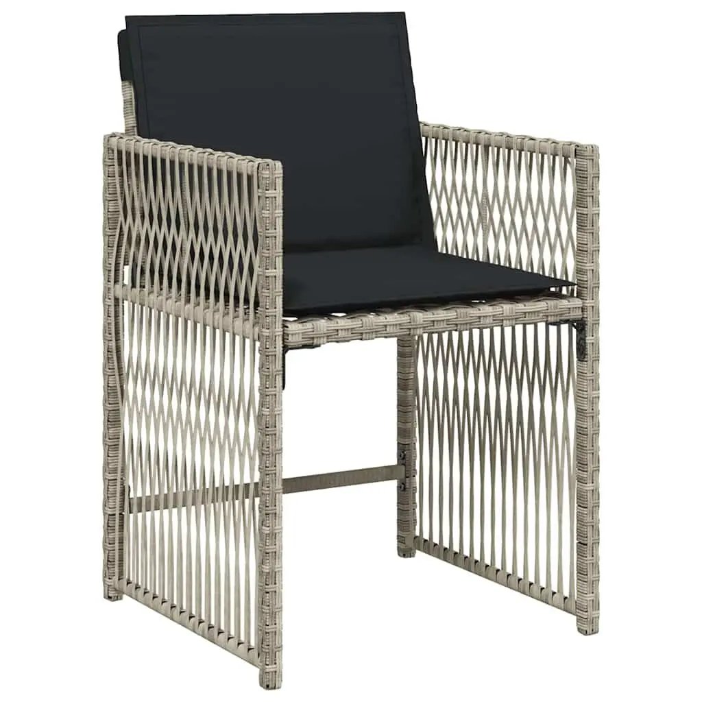 Garden Dining Set Light Grey Poly Rattan 5 Piece Outdoor Furniture
