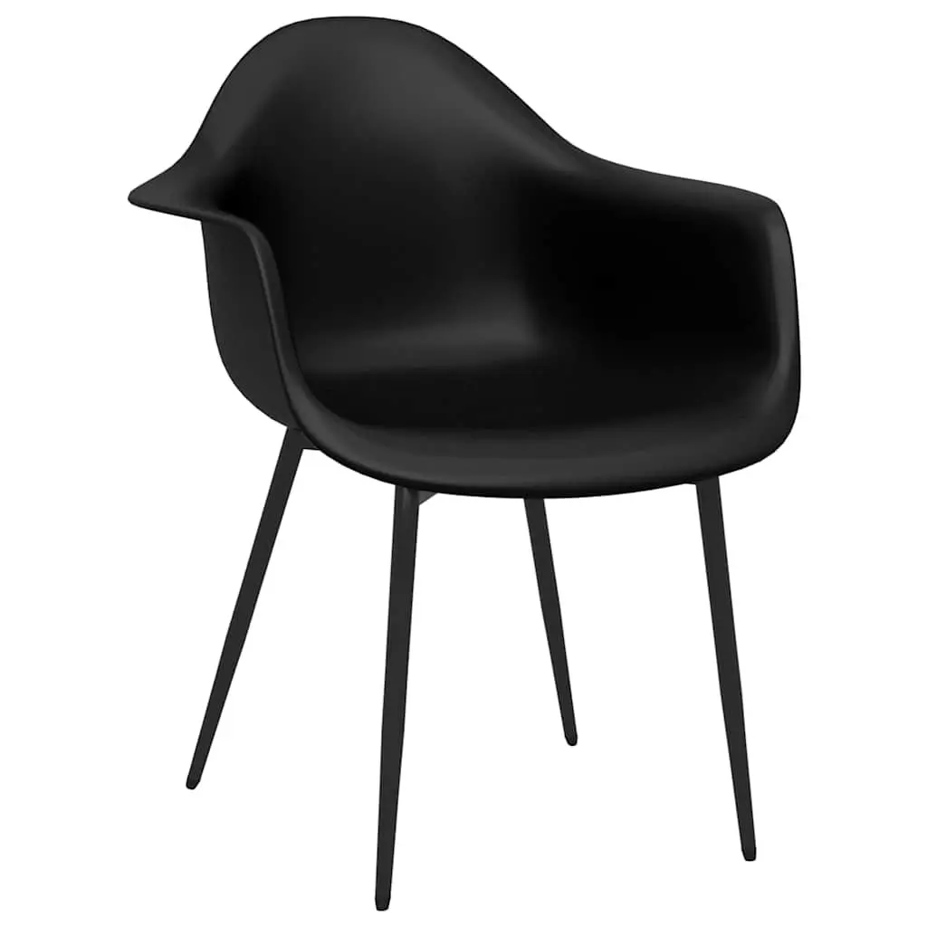 Dining Chairs Ergonomic Curved Backrest Black Polypropylene 4 Piece