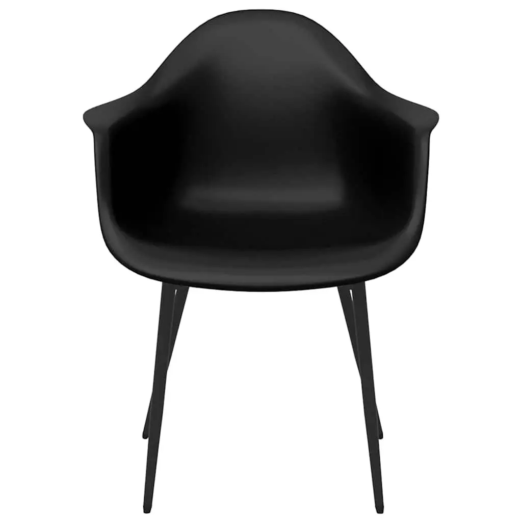 Dining Chairs Ergonomic Curved Backrest Black Polypropylene 4 Piece