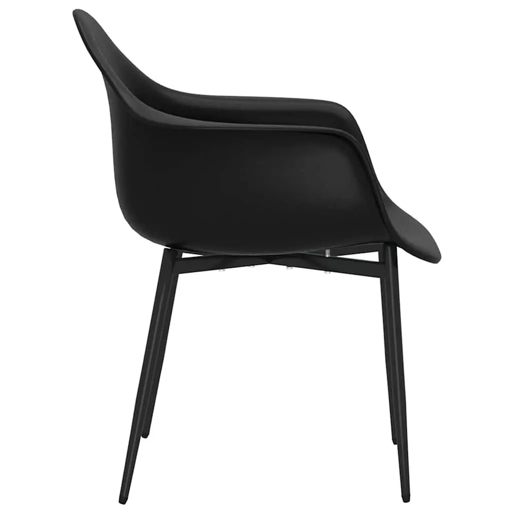 Dining Chairs Ergonomic Curved Backrest Black Polypropylene 4 Piece