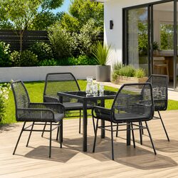 Your 5-Piece Black Outdoor Dining Set Awaits