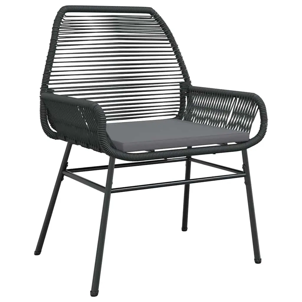 Garden Dining Set 7 Piece Outdoor Furniture Black Poly Rattan Tempered Glass