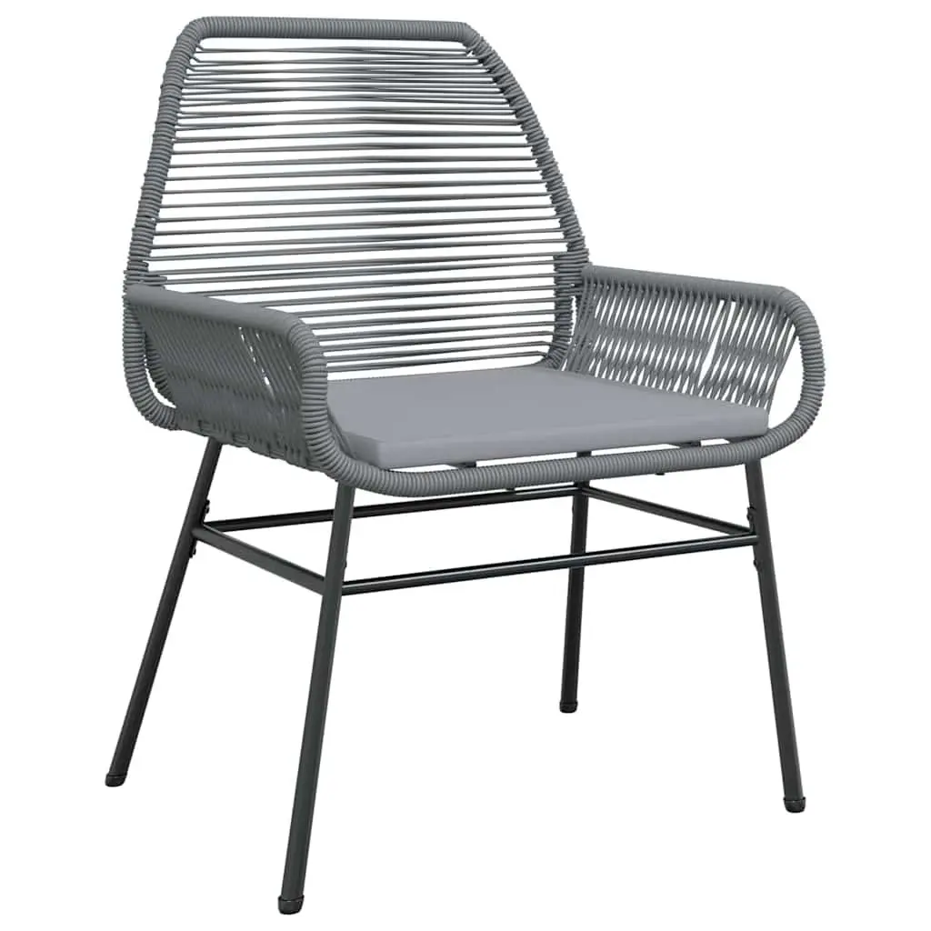 Outdoor Furniture Set Grey Poly Rattan 5 Piece Dining with Cushions and Black Glass Table