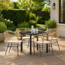 Chic and Comfortable 5 Piece Outdoor Dining Set