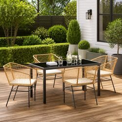 5-Piece Brown Dining Set for Your Outdoor Enjoyment