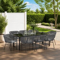 Your Outdoor Dining Companion: 9-Piece Set in Grey