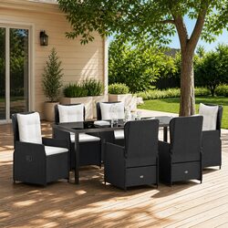 You’ll Love This 7-Piece Black Outdoor Dining Set
