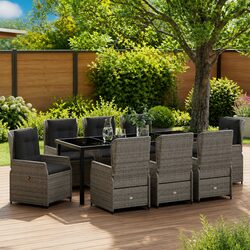 Your Friendly 9-Piece Grey Outdoor Dining Set
