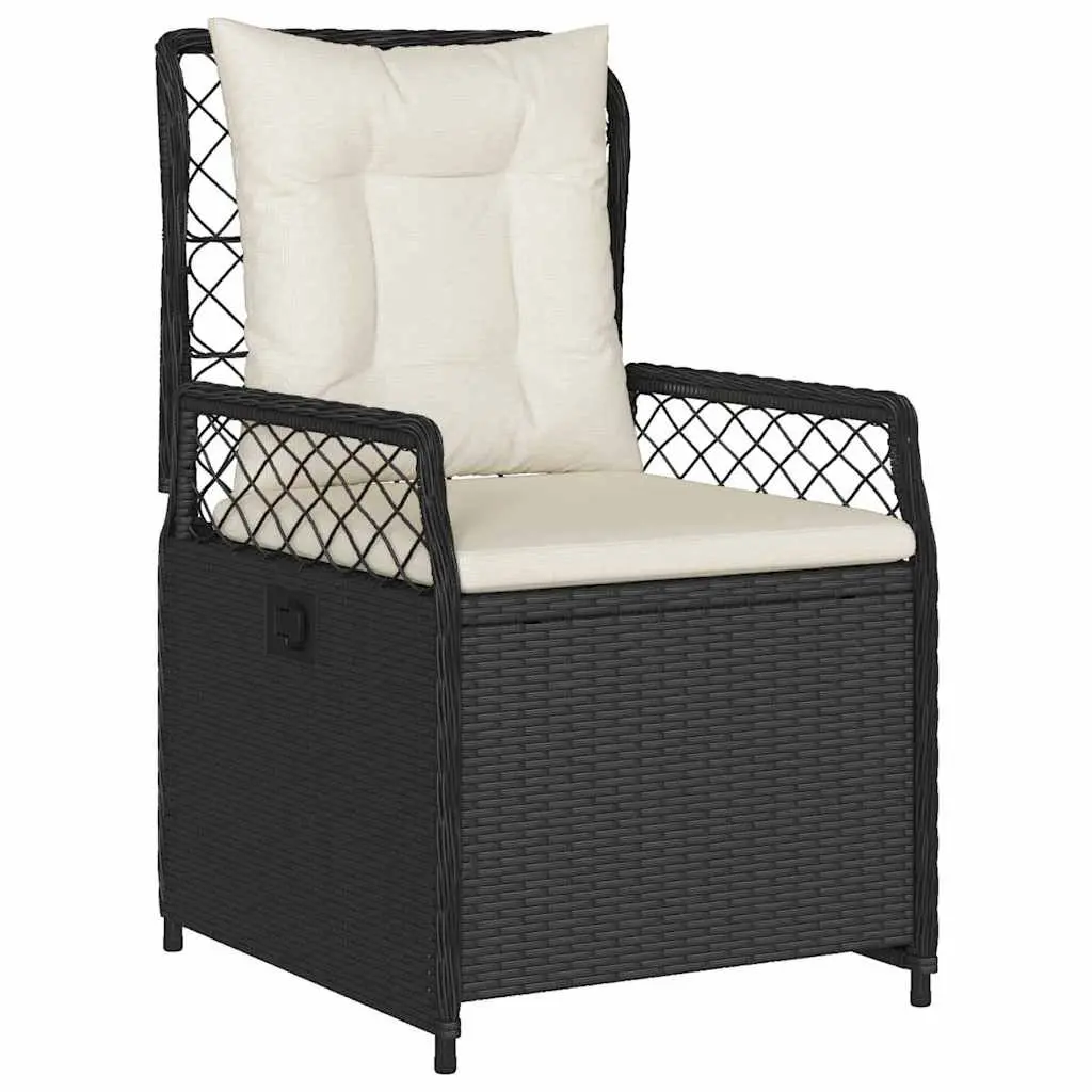 Garden Dining Set 5 Piece Outdoor Furniture Black Poly Rattan Table Chairs