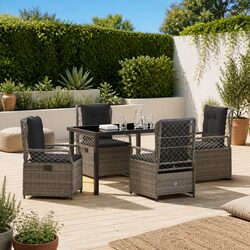 Your Outdoor Dining Solution: 5-Piece Set in Grey Rattan