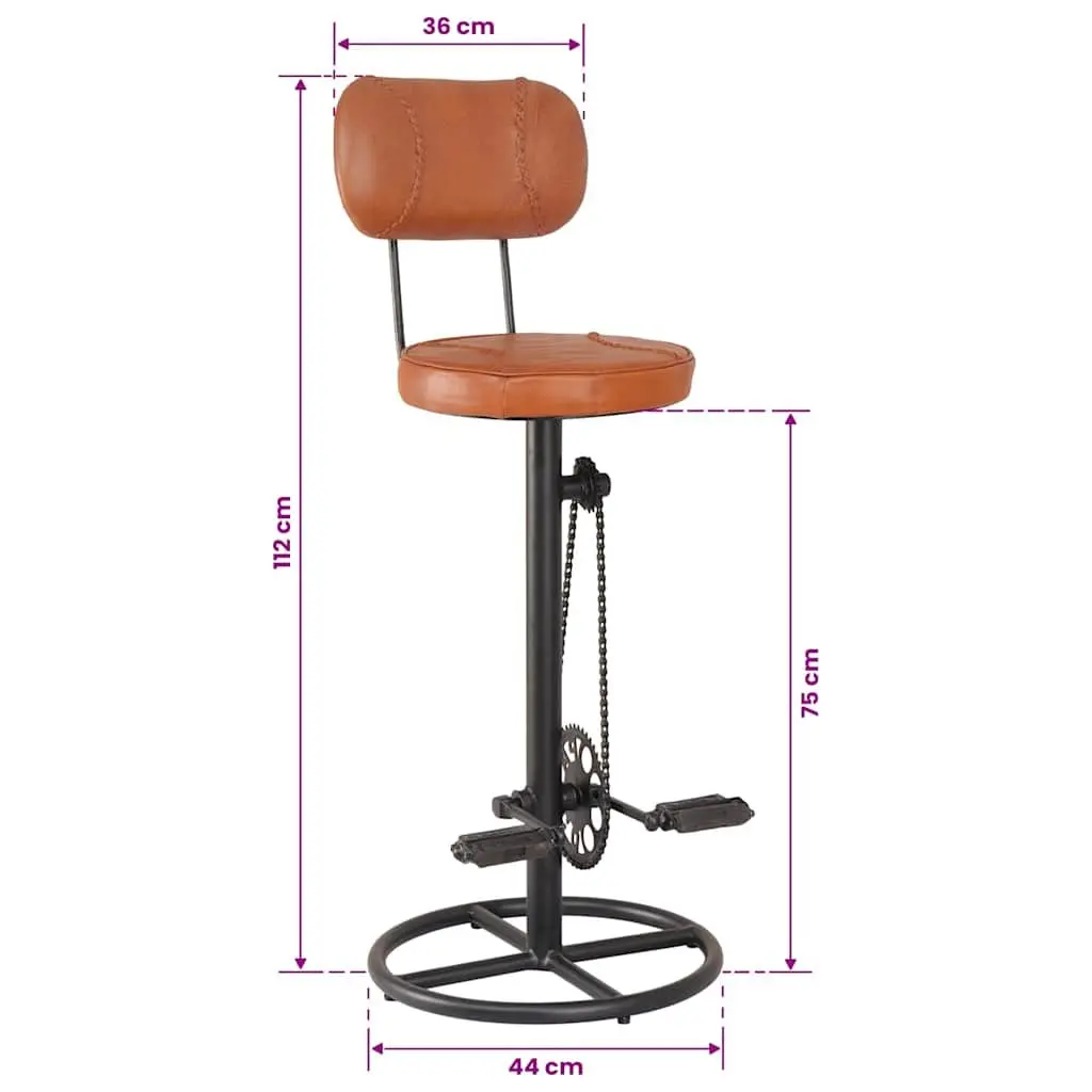 Bar Stools 2 pcs Brown Upholstered Seating