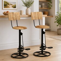 Your New Favorite Bar Stools - 2 pcs Solid Mango Wood