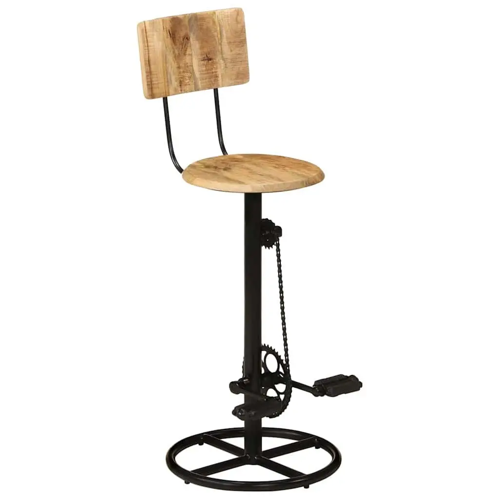 Bar Stools 2 pcs Solid Wood Mango Brown Kitchen Dining Room Seating with