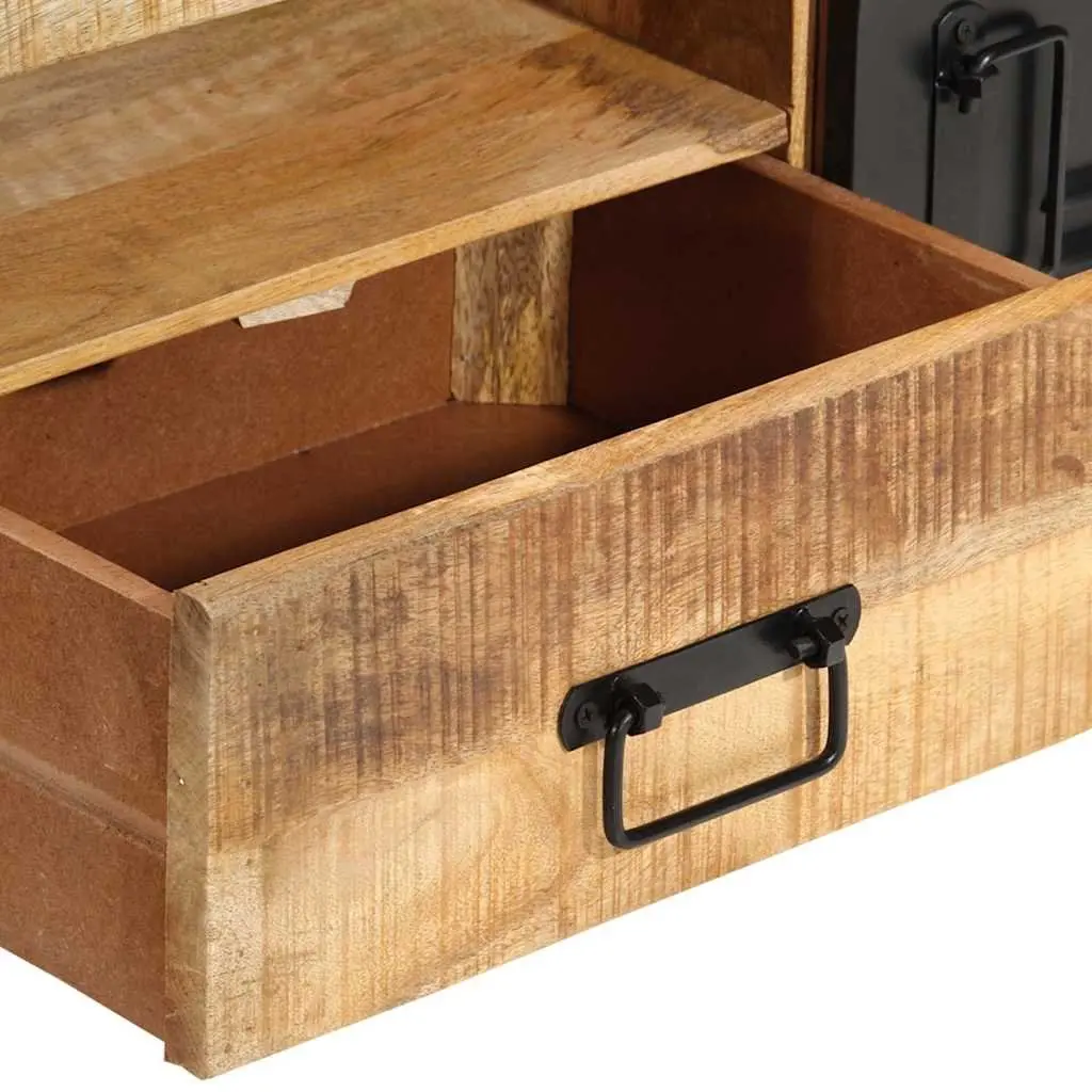 TV Cabinet 120x30x40 cm Solid Wood Media Storage Unit with Doors and Drawer