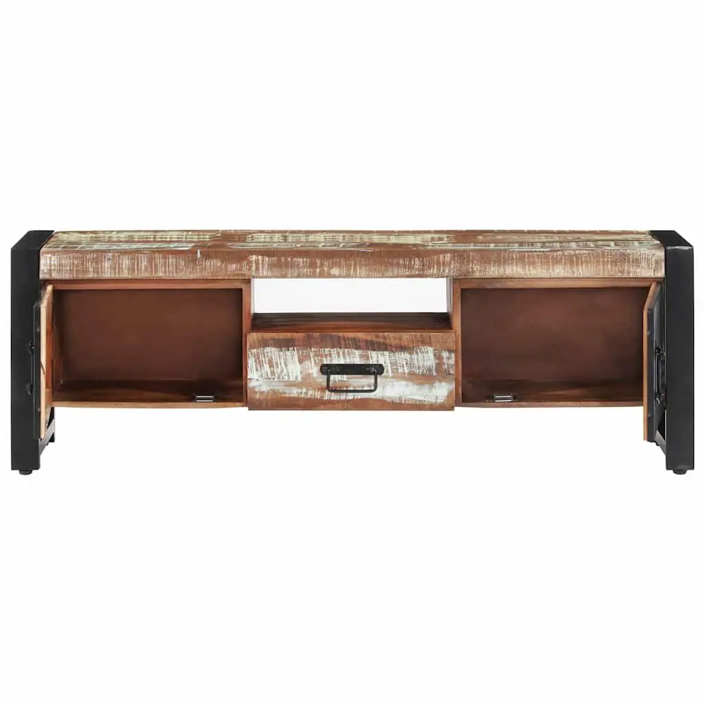TV Cabinet 120x30x40 cm Solid Reclaimed Wood Storage Unit with Doors Drawer
