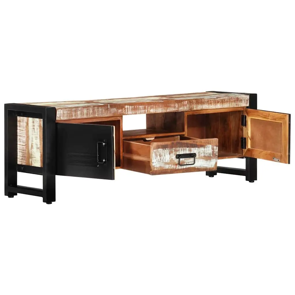 TV Cabinet 120x30x40 cm Solid Reclaimed Wood Storage Unit with Doors Drawer