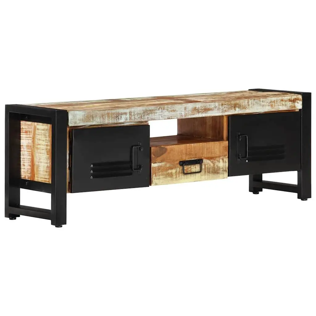 TV Cabinet 120x30x40 cm Solid Reclaimed Wood Storage Unit with Doors Drawer