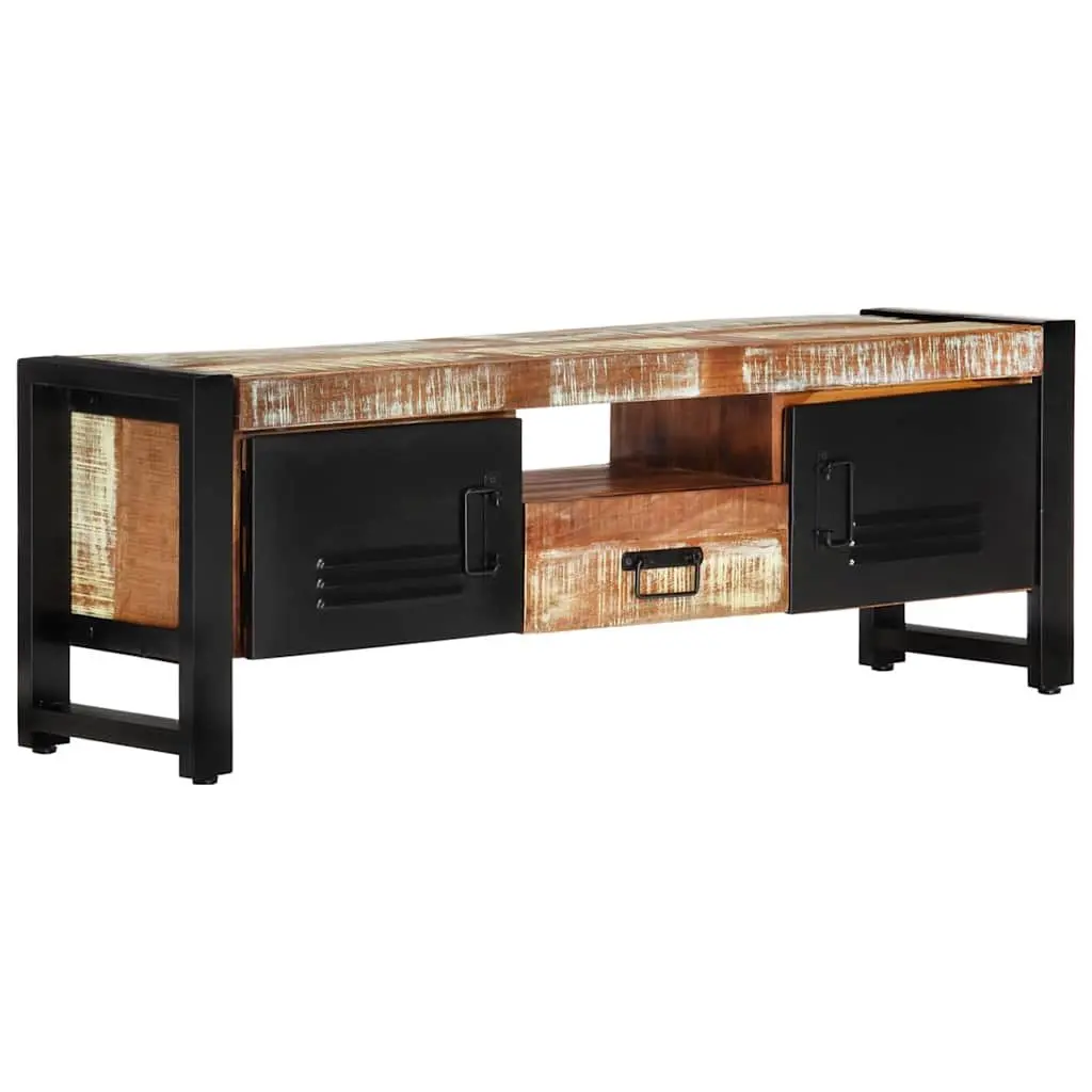 TV Cabinet 120x30x40 cm Solid Reclaimed Wood Storage Unit with Doors Drawer