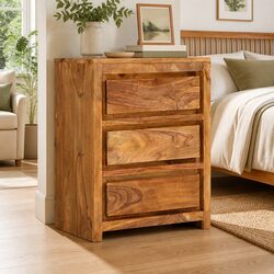 Your New Acacia Drawer Cabinet: 3 Drawers, Perfect Fit