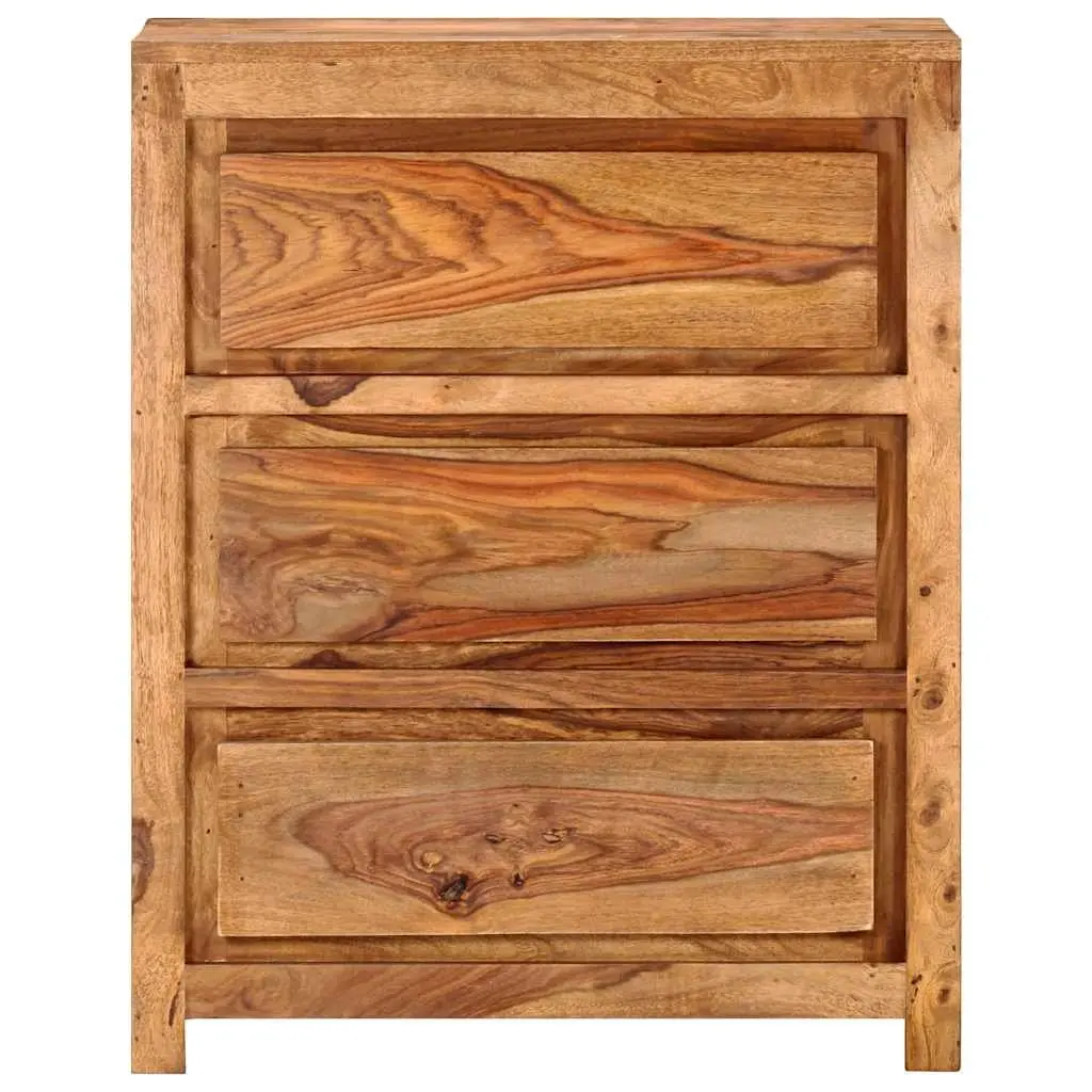 Drawer Cabinet Solid Wood Acacia 60x33x75 cm Storage Chest 3 Drawers Brown