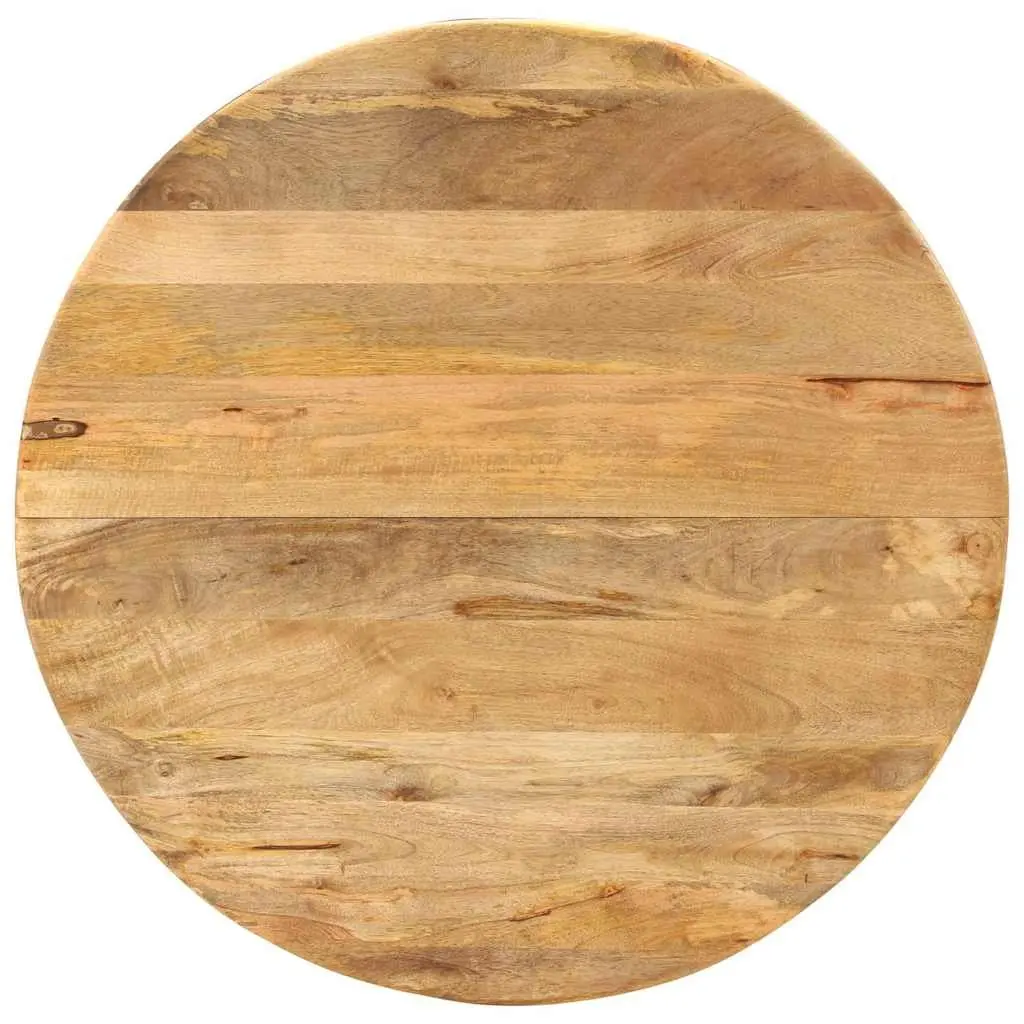 Dining Table Round 110cm Solid Wood Mango Steel Frame Kitchen Room Furniture
