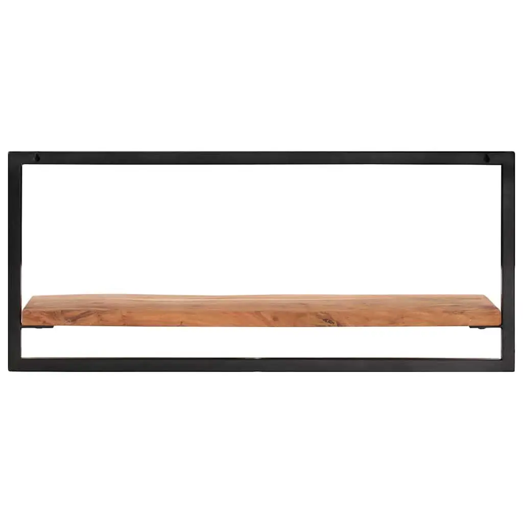 Wall Shelves 2 Pieces 80x25x35 cm Floating Display Shelf Brown Wood Steel Frame