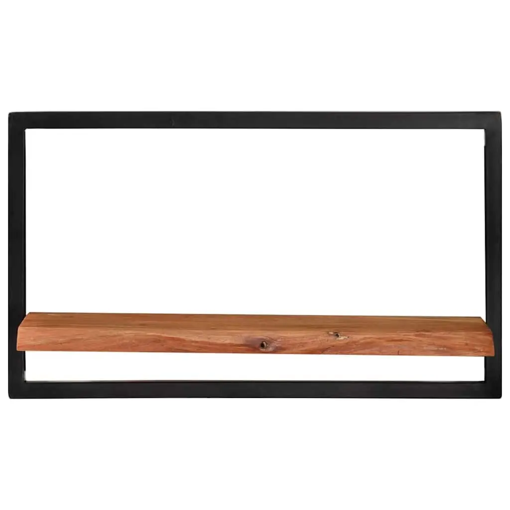 Wall Shelves Wooden Floating 2 pcs Brown Acacia Shelf Storage Display Home