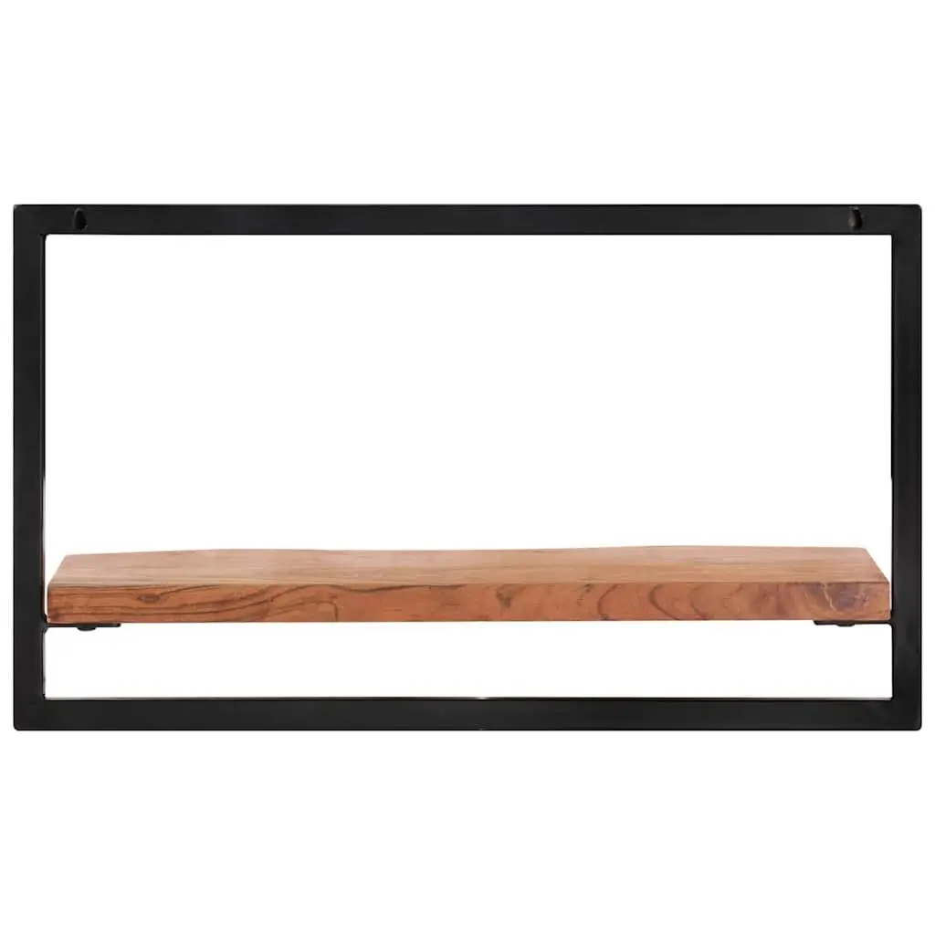 Wall Shelves Wooden Floating 2 pcs Brown Acacia Shelf Storage Display Home