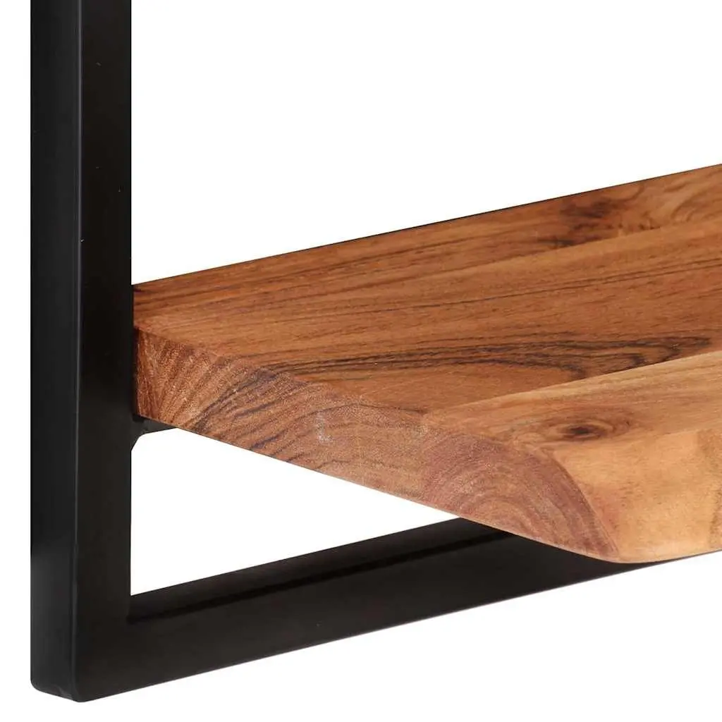 Wall Shelves Wooden Floating 2 pcs Brown Acacia Shelf Storage Display Home
