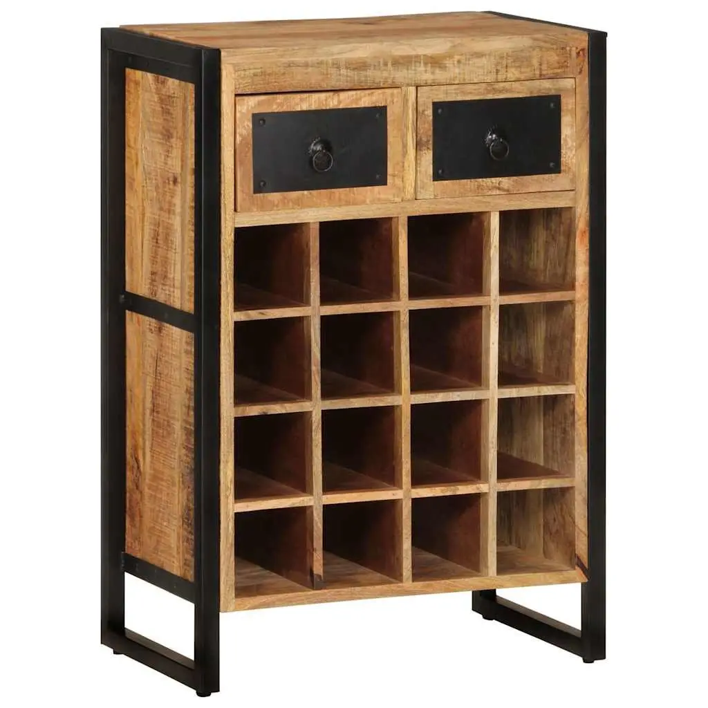 Wine Rack Solid Wood for 16 Bottles with Drawers