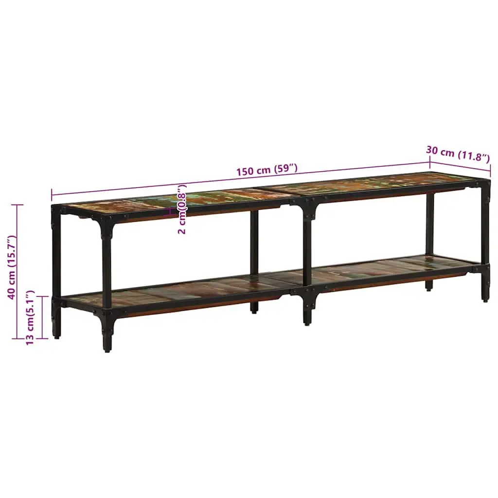 TV Cabinet 150x30x41 cm Solid Reclaimed Wood Vintage Antique Style Unit Storage