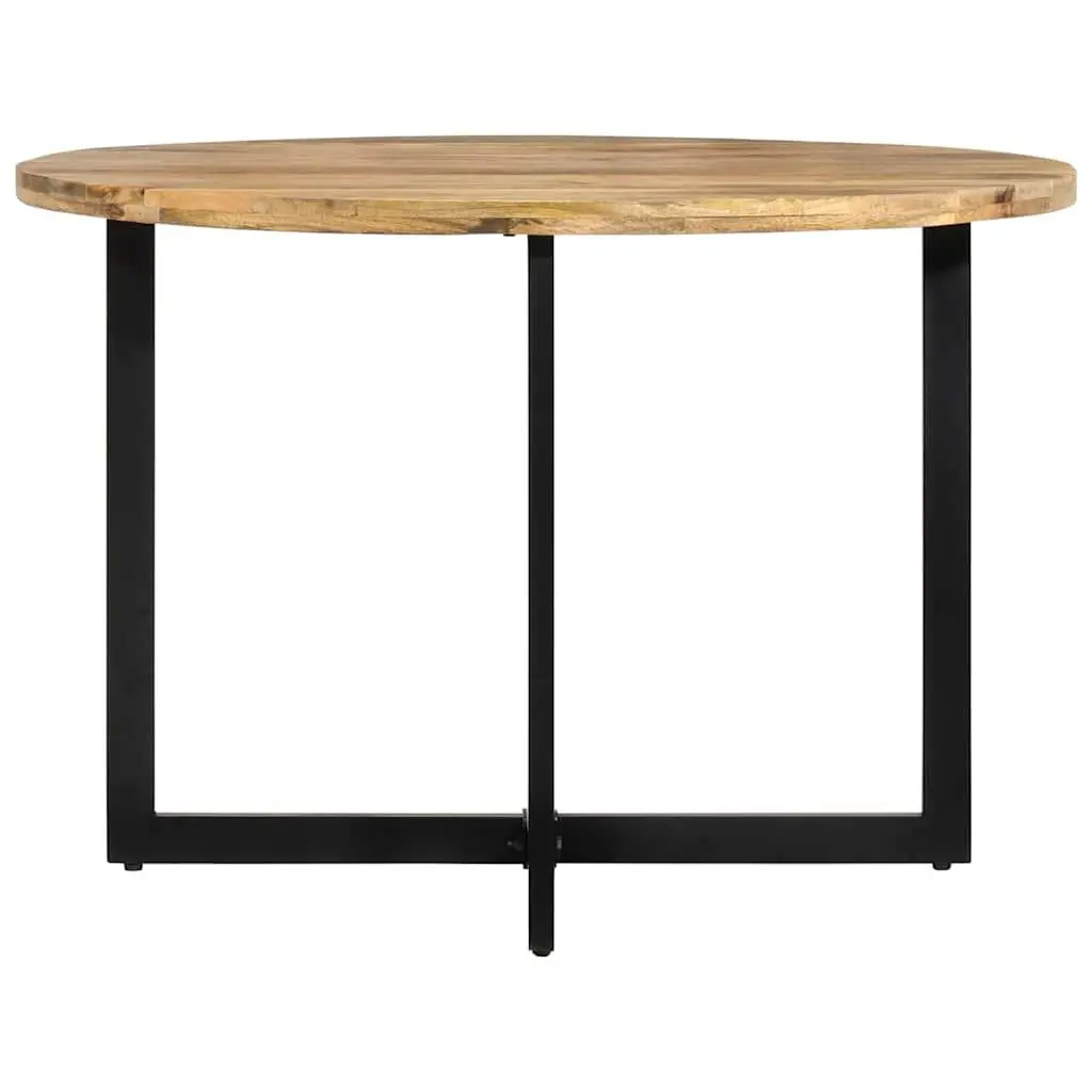 Dining Table Solid Mango Wood 110x75 cm Brown Sturdy Iron Frame