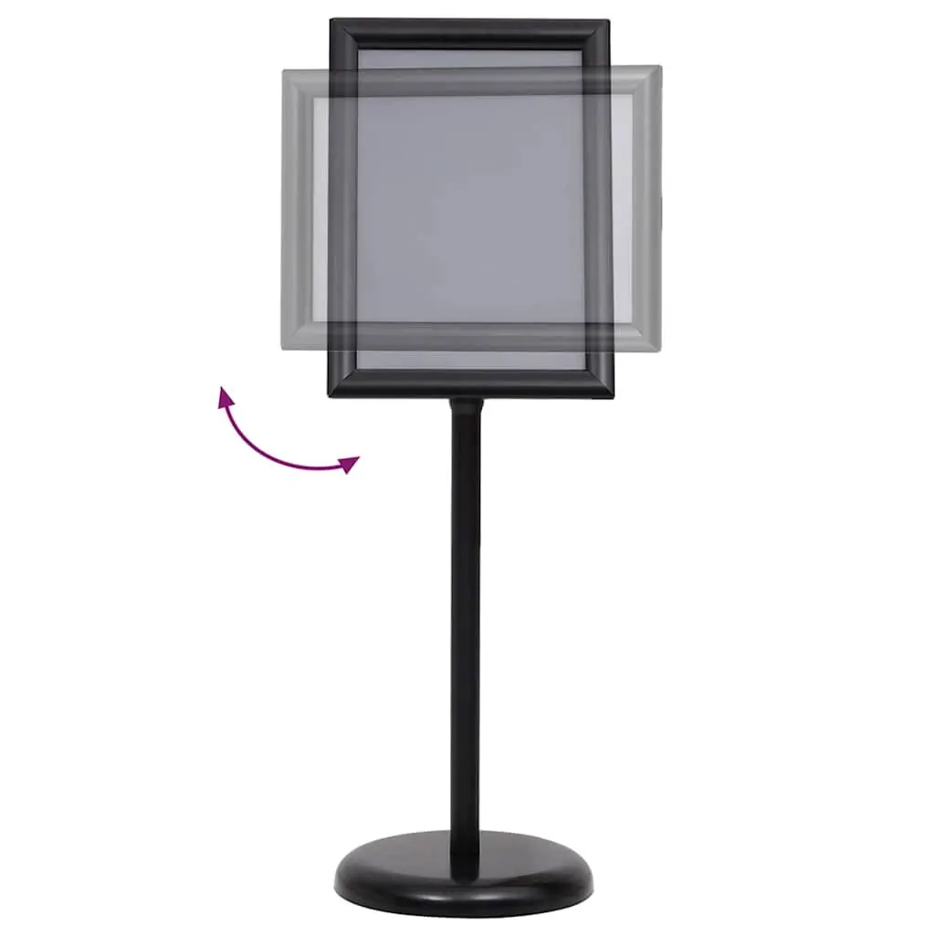 Poster Stand 2 Pieces Black 45 x 32.7 x 108 cm Aluminium Frame Height Adjustable