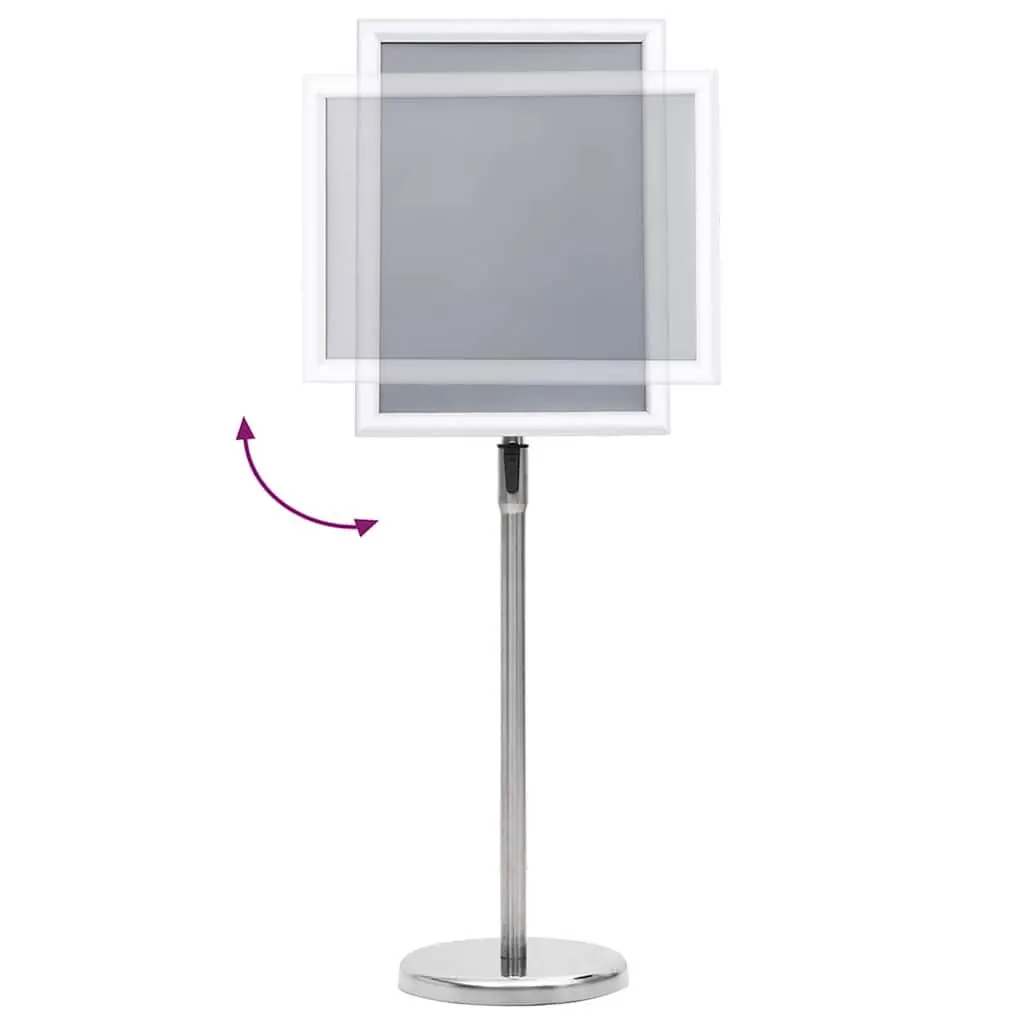 Poster Stand 2 pcs Silver 45 x 32.7 x 108 cm Height Adjustable Rotatable Display