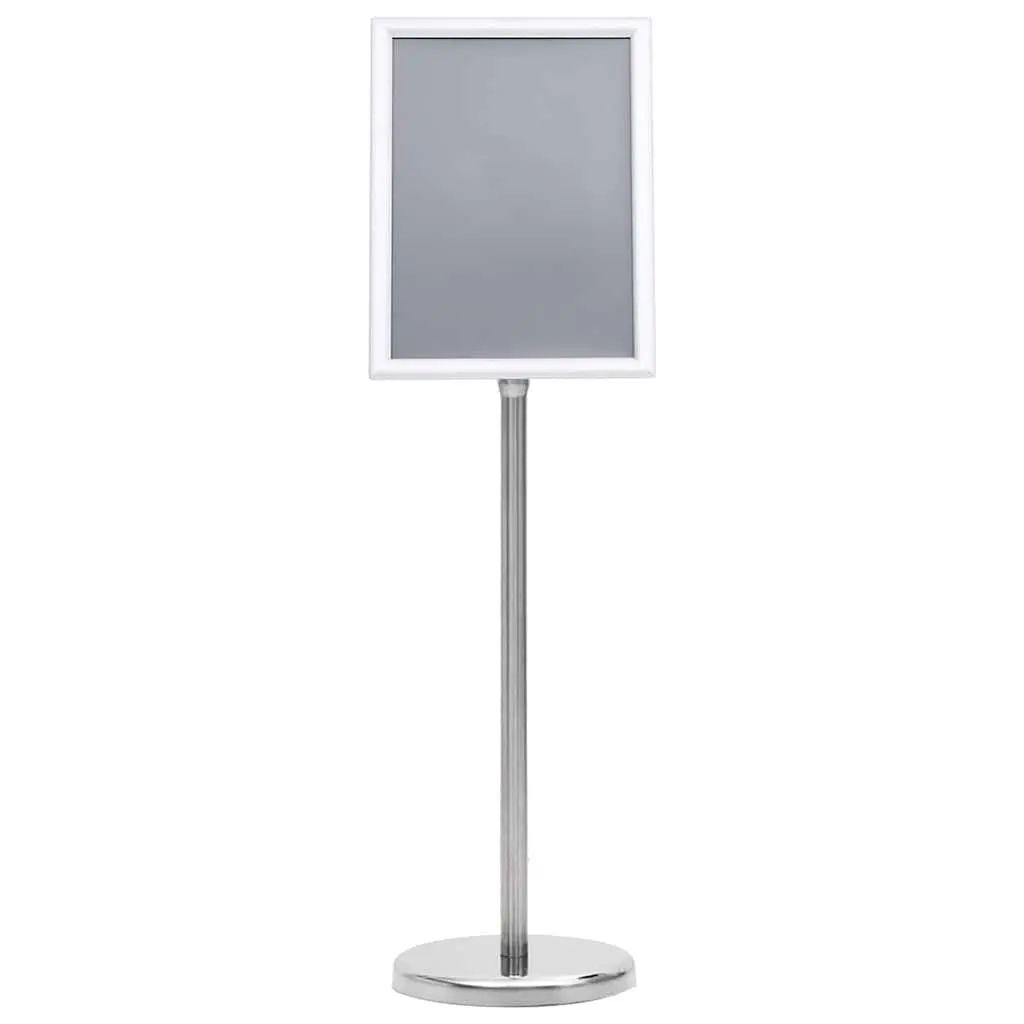 Poster Stand Height Adjustable Rotatable Silver Aluminum Frame 2 Pack