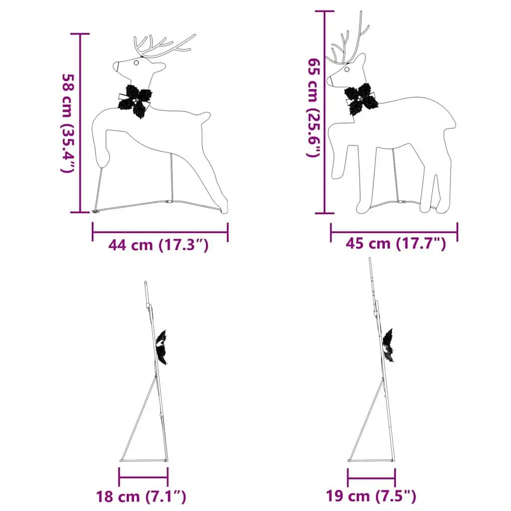 LED Reindeers 6 pcs Silver Christmas Holiday Home Garden Decoration Lights