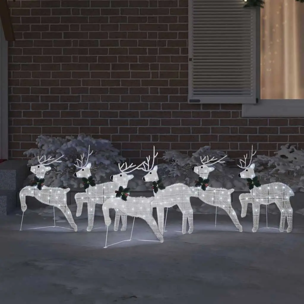LED Reindeers 6 pcs Silver Christmas Holiday Home Garden Decoration Lights