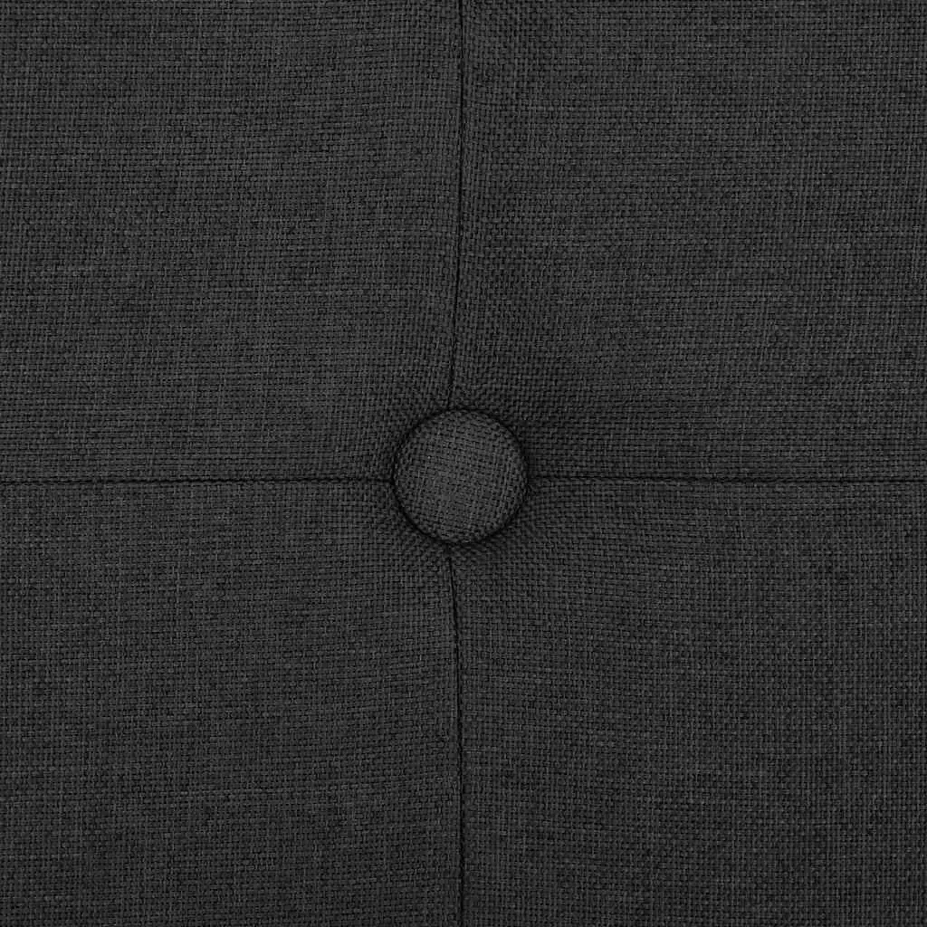 Folding Storage Bench Black Faux Linen 48 Inch