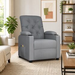 Discover Comfort with a Light Grey Fabric Massage Chair